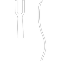 PCL Retractor 10 1/2" curved, 19mm blade, 11mm 2 prong, 2 holes